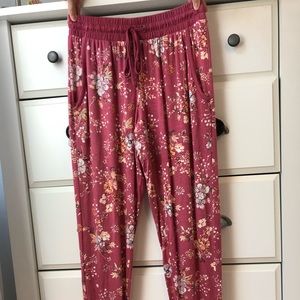 Pink Floral Jogger Pants